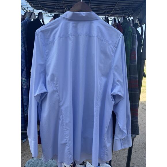 Land's End Shirt 3XL Women's 26w Blue Long Sleeve Dress Shirt Cotton Button Up - Picture 5 of 6